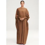 Zoha Full Smoked Sleeve Chai Brown Kaftan